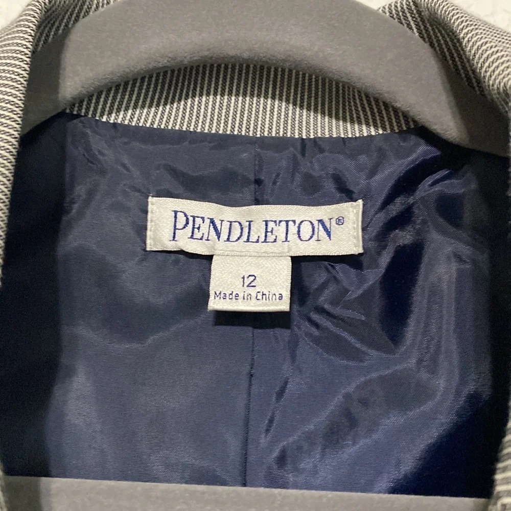 Pendleton Gray Double-Breasted Blazer Jacket Size… - image 5
